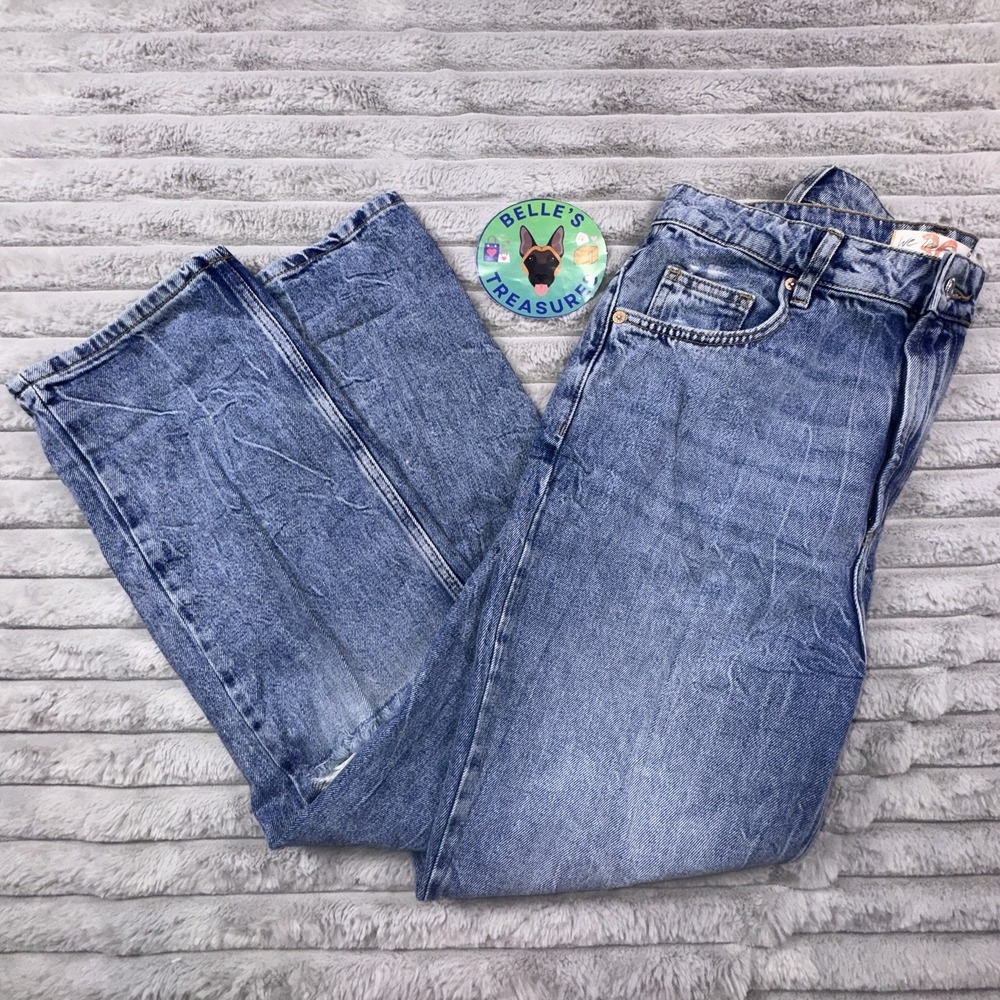 We The Free People Sz 30 Dakota Straight Wide Leg Ankle Jeans High Rise 30x27